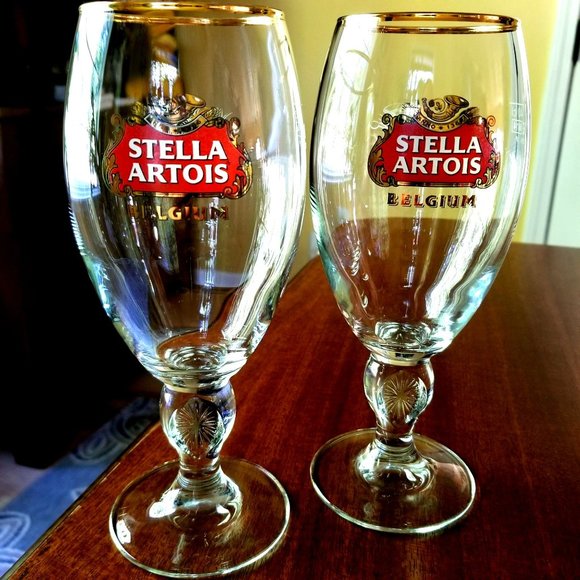Stella Artois Pair Lot of 2 Vintage Liquor glasses - Picture 2 of 8